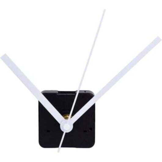 White, Silent Clock Movement, 11/25 Inch Maximum Dial Thickness, 4/5 Inch Total Shaft Length