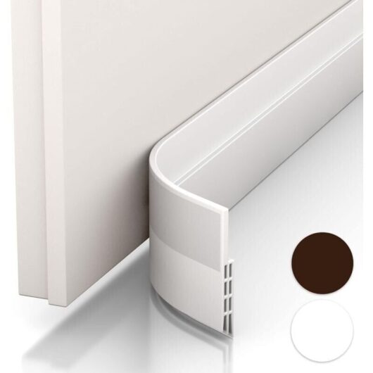 Wind & Door Seal Bottom - New Insulated Door Bottom (Quick Install), Ideal for Insulating Against Cold, Noise and Moisture (1 x White)