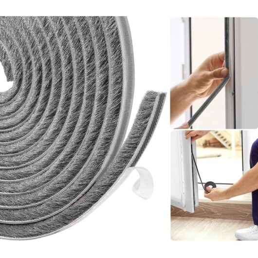 Window Seal Insulation, Cold Insulating Door Draught Excluder, Entrance Door Seal, 5 m (L) x 9 mm (W) x 9 mm (T) ideal for insulation against cold,
