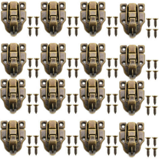 Wooden Box Latches, 16 PCS Vintage Bronze Retro Latch, Vintage Toggle Latch with Retro Box Latch, Locks for Chests and Boxes with Screws