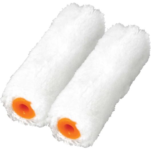 Faithfull Mini Paint Roller Refills Medium Pile 100mm Pack of 2